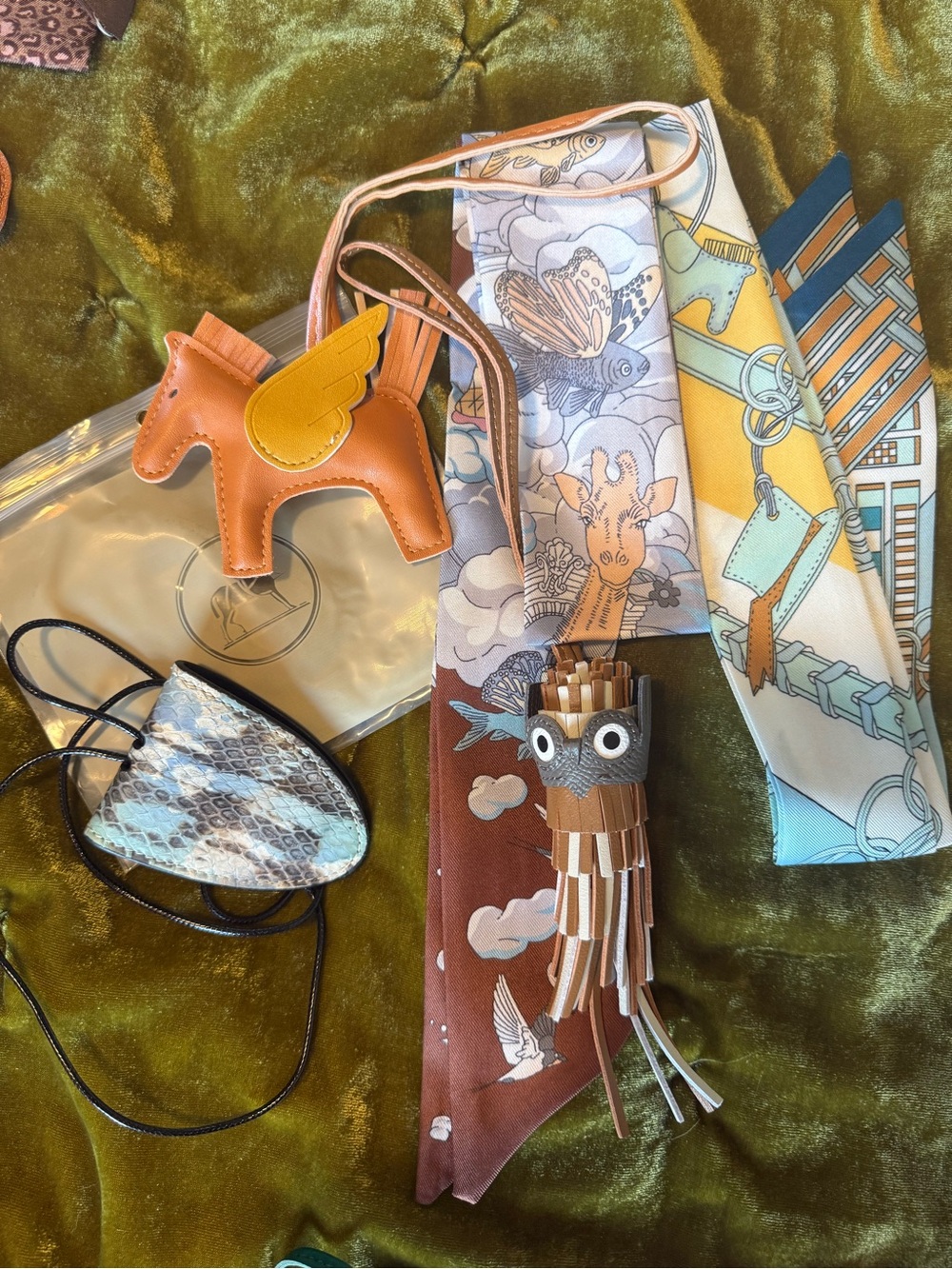 Genuine leather pony bag charms twilly for Birkin